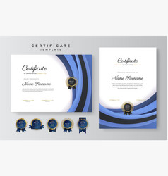 Blue Certificate Of Achievement Template