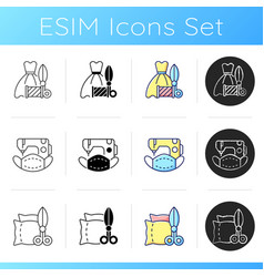 Clothes Repair Service Icons Set