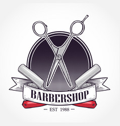 Color barbershop logo Royalty Free Vector Image