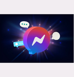 Facebook Messenger App 3d Icon With Different