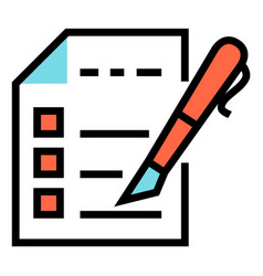 School Test Icon Survey Checklist Form With Pen