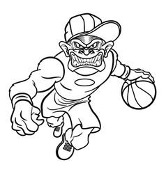 Angry Monkey Athlete For Coloring Page