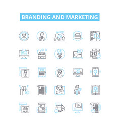 Branding And Marketing Line Icons Set