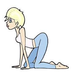 Comic Cartoon Sexy Woman On All Fours