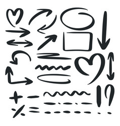 Hand Drawn Design Elements Set In Doodle Style