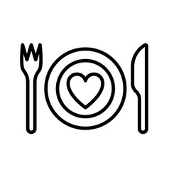 Romantic Dinner Icon Valentines Day Food Sign