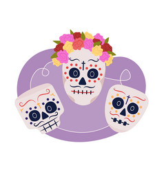 Calavera Skull Masks 2d Isolated