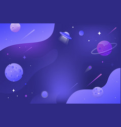 Cartoon Galaxy Background With Planets