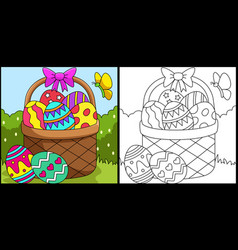 Easter Basket Coloring Page Colored