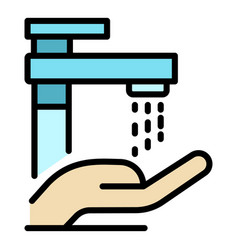 Home Hand Wash Icon Color Outline