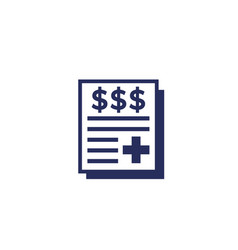 Medical Bill Icon On White