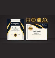 Modern Certificate Template In Gradation And Gold