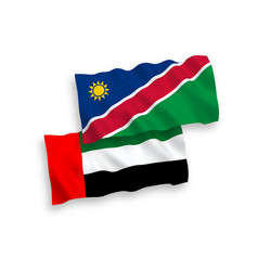 Flags Of Republic Of Namibia And United Arab