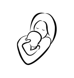 Mother And Baby Icon Logo Design Template