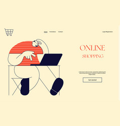 Online Shopping Process Elderly Man Buying Goods