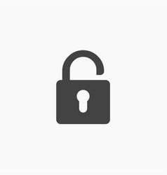 Black Open Padlock Icon