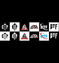 Dtf Letter Logo Design In Six Style Polygon