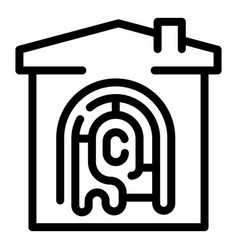 Home Fingerprint Access Icon Outline Id