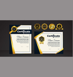 Modern Certificate Template In Gradation And Gold