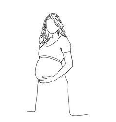 Pregnant Woman One Line Drawing