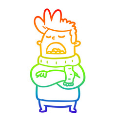 Rainbow Gradient Line Drawing Obnoxious Man