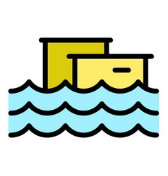 City Flood Icon Flat