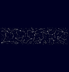 Star Constellation Border Galaxy Night Sky Map