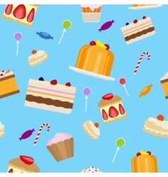 Sweet desserts seamless pattern Royalty Free Vector Image