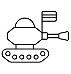 Army Tank Line Icon Isolated