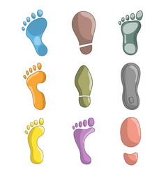 Different Human Footprints Shoe Tread Imprint