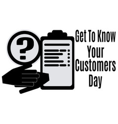 Get To Know Your Customers Day Idea For Poster