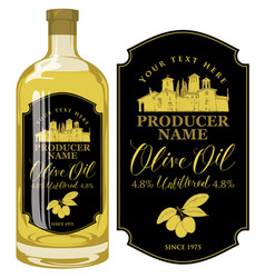 Label For Olive Oil With Countryside Landscape