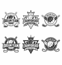 Set Of Golf Club Logo Badges Volleyball Design