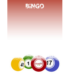 Christmas Bingo Poster With Balls And Snow