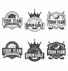 Set Of Golf Club Logo Badges Volleyball Design