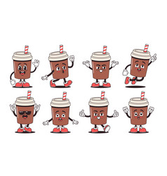 Cartoon Retro Coffee Drink Groovy Character