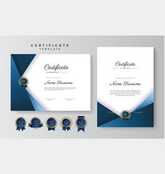 Dark Blue Certificate Of Achievement Template