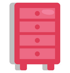 Pink Cabinet On A White Background