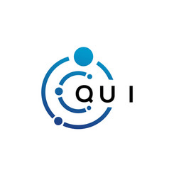 Qui Letter Technology Logo Design On White