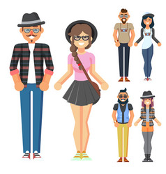 Young Hipster Geek Urban Style Couple Woman Man