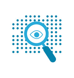 Eye Inside Lupe Flat Style Icon Design