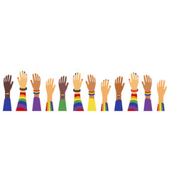 Lgbt Pride Month Holiday People Hands Up Gay