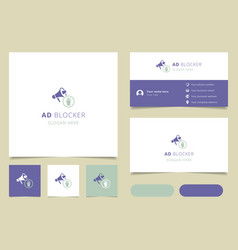 Ad Blocker Logo Design With Editable Slogan