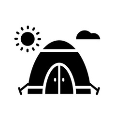 Camping Tent Solid Icon Style