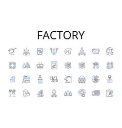 Factory Line Icons Collection Plantation