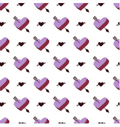 Heart And Arrow Fall In Love Seamless Pattern