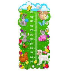 Kids Height Chart Easter Bunny And Eggs