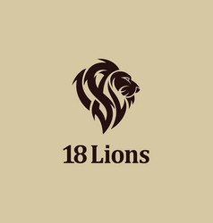 Lion Logo With Number 18 Concept