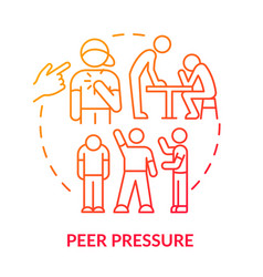 Peer Pressure Red Gradient Concept Icon