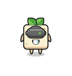 Cute Tofu Using Vr Headset